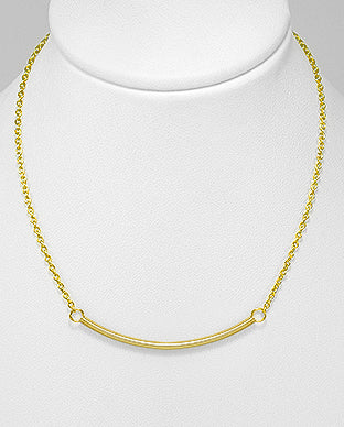 Dinero Curved Bar Necklace
